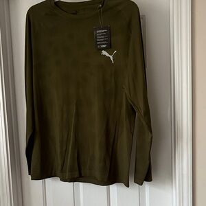 Puma Men's Olive Long Sleeve Tee